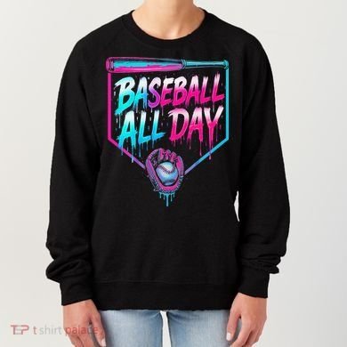 Baseball All Day Ice Cream Dripping Drip Women's Sweatshirt