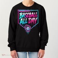 Baseball All Day Ice Cream Dripping Drip Women's Sweatshirt thumb 0