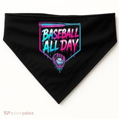 Baseball All Day Ice Cream Dripping Drip USA-Made Doggie Bandana