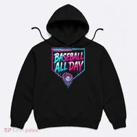 Baseball All Day Ice Cream Dripping Drip Hoodie thumb 0