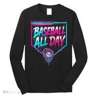 Baseball All Day Ice Cream Dripping Drip Long Sleeve Shirt thumb 0