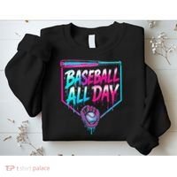 Baseball All Day Ice Cream Dripping Drip Sweatshirt thumb 2