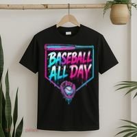 Baseball All Day Ice Cream Dripping Drip T-Shirt thumb 2