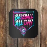 Baseball All Day Ice Cream Dripping Drip Coaster thumb 0