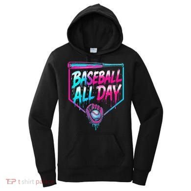 Baseball All Day Ice Cream Dripping Drip Women's Hoodie