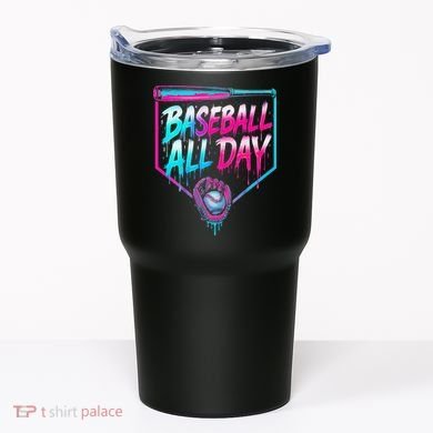 Baseball All Day Ice Cream Dripping Drip Tumbler