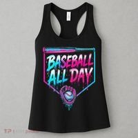 Baseball All Day Ice Cream Dripping Drip Women's Tank Top thumb 3