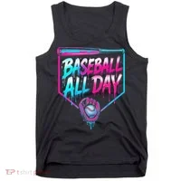 Baseball All Day Ice Cream Dripping Drip Tank Top thumb 0