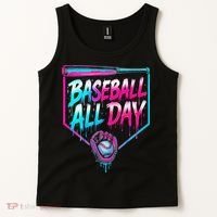 Baseball All Day Ice Cream Dripping Drip Tank Top thumb 2