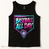 Baseball All Day Ice Cream Dripping Drip Tank Top thumb 2