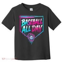 Baseball All Day Ice Cream Dripping Drip Toddler T-Shirt thumb 0