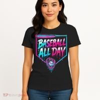 Baseball All Day Ice Cream Dripping Drip Women's T-Shirt thumb 4