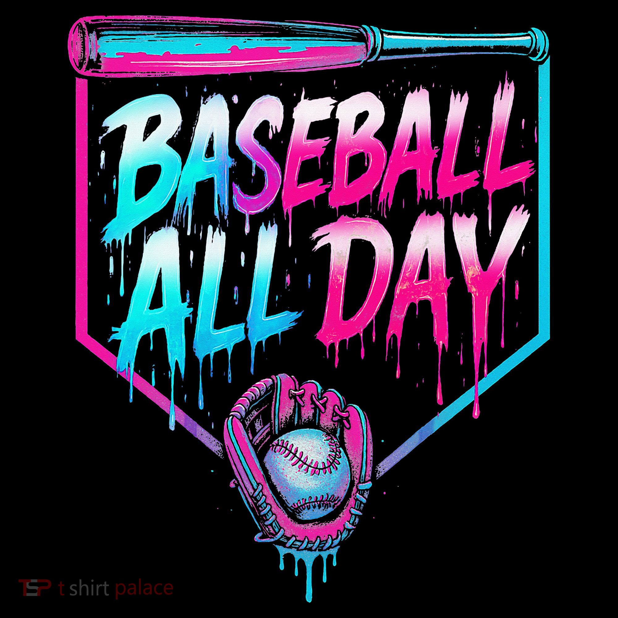 Baseball All Day Ice Cream Dripping Drip Kids Sweatshirt