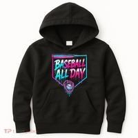 Baseball All Day Ice Cream Dripping Drip Kids Hoodie thumb 0