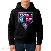 Baseball All Day Ice Cream Dripping Drip Kids Hoodie thumb 4
