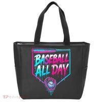 Baseball All Day Ice Cream Dripping Drip Tote Bag thumb 0