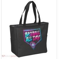 Baseball All Day Ice Cream Dripping Drip Tote Bag thumb 2