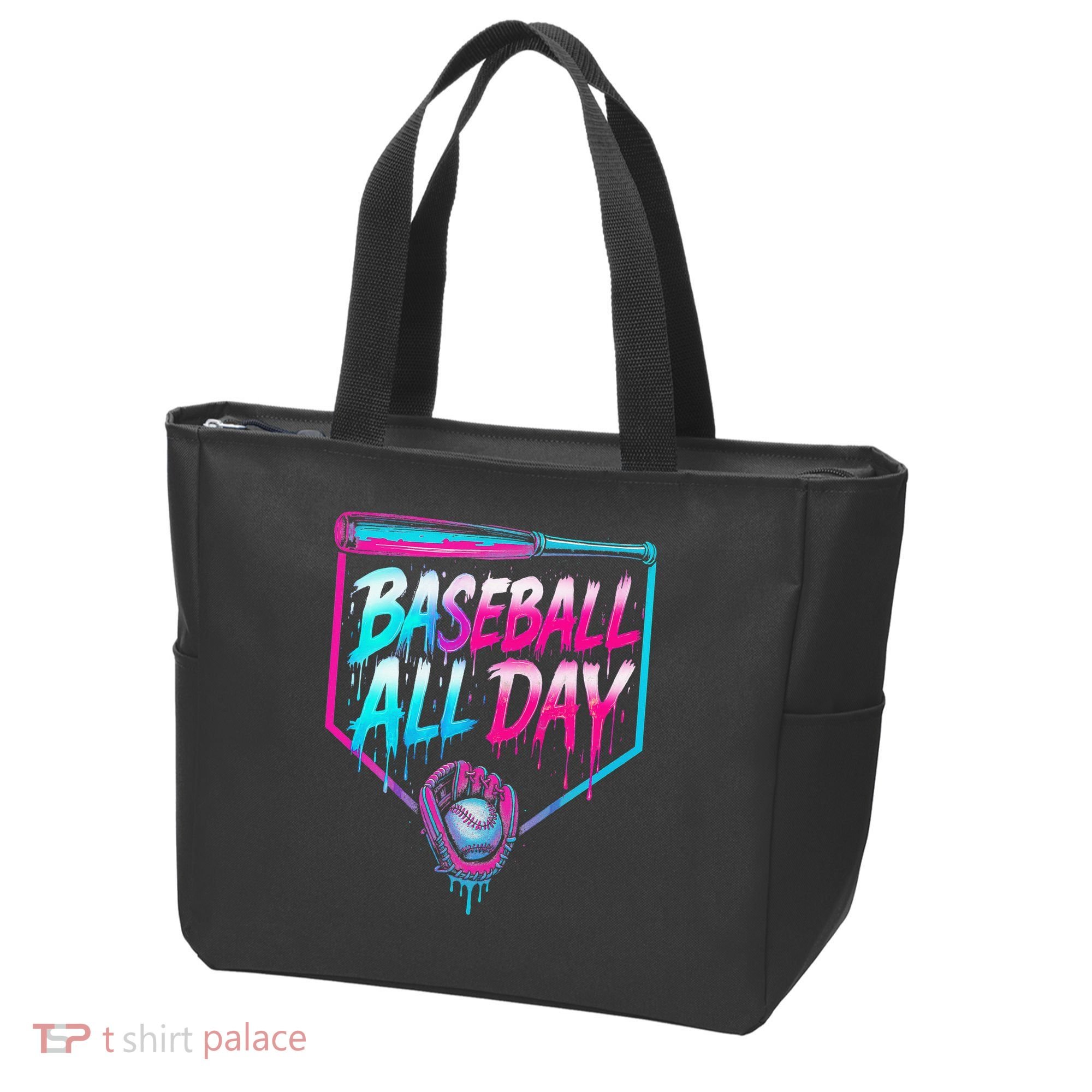 Baseball All Day Ice Cream Dripping Drip Tote Bag