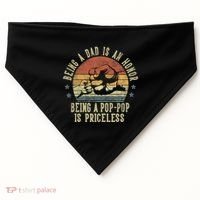 Being A Dad Is An Honor Being A Poppop Is Priceless Poppop USA-Made Doggie Bandana thumb 0