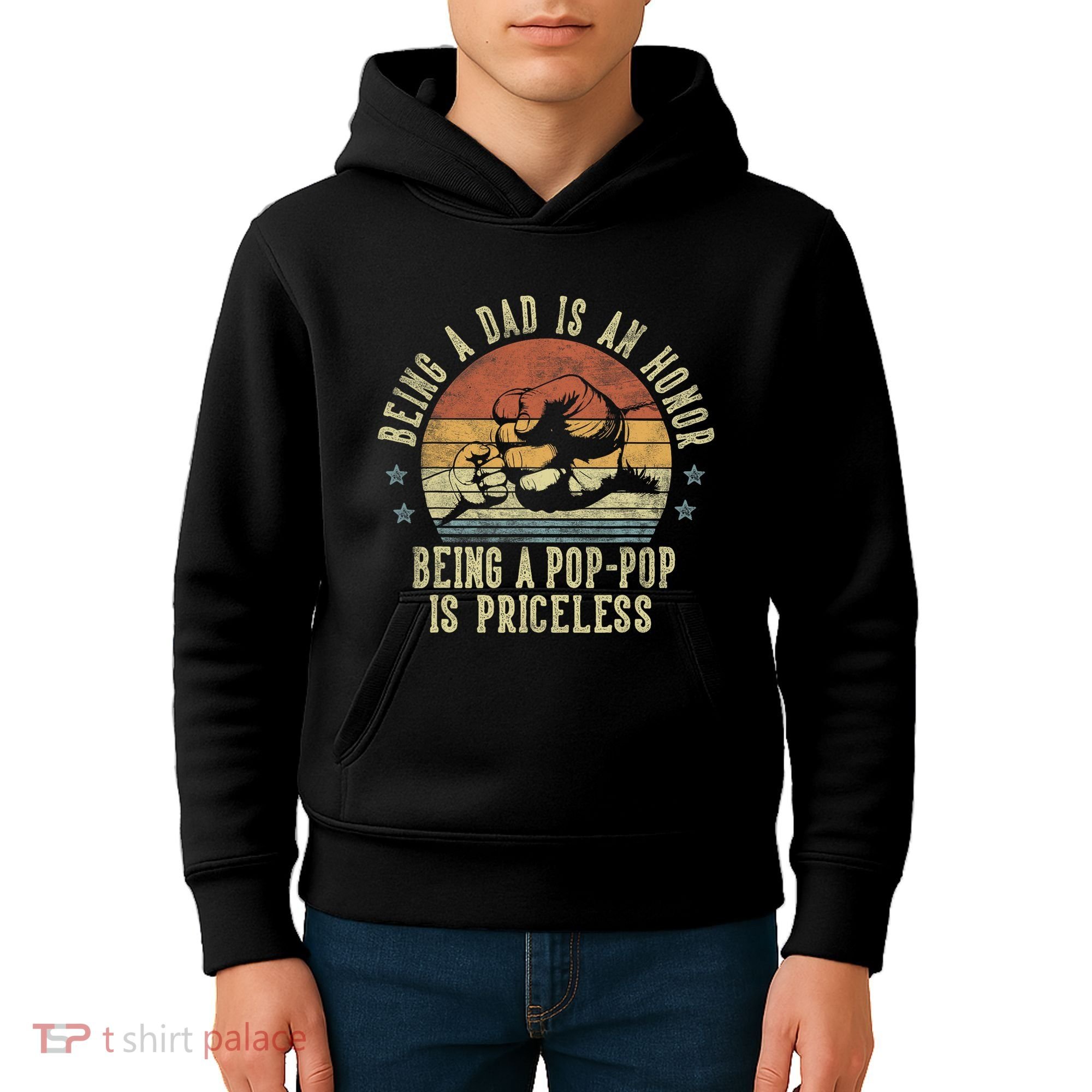 Being A Dad Is An Honor Being A Poppop Is Priceless Poppop Kids Hoodie