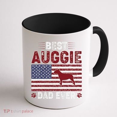 Best Auggie Dad Ever American Flag Dog Dad Coffee Mug back