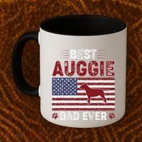 Best Auggie Dad Ever American Flag Dog Dad Coffee Mug thumb 2