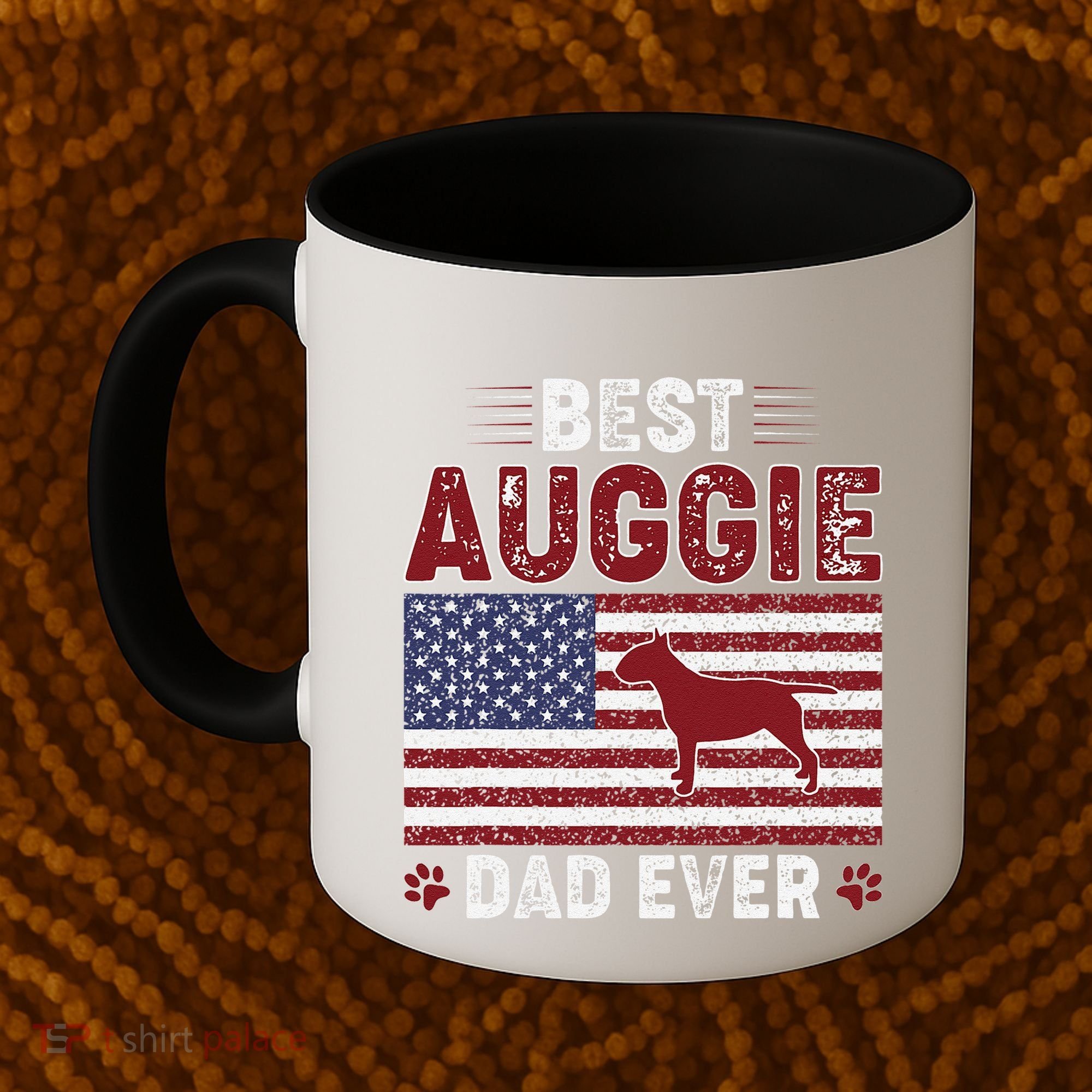 Best Auggie Dad Ever American Flag Dog Dad Coffee Mug