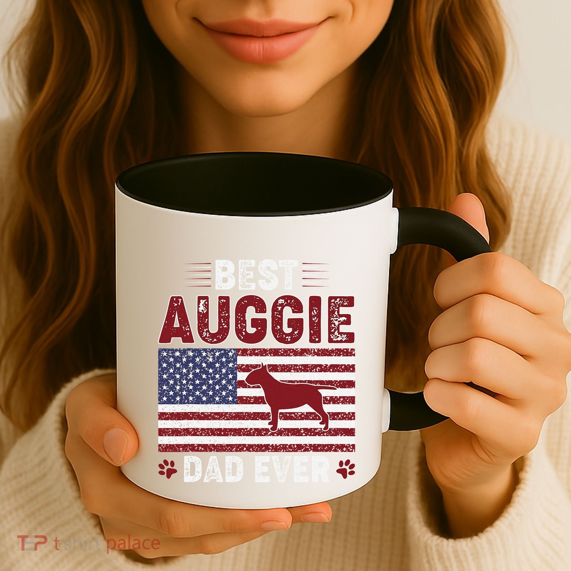 Best Auggie Dad Ever American Flag Dog Dad Coffee Mug