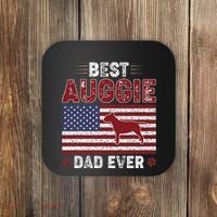 Best Auggie Dad Ever American Flag Dog Dad Coaster thumb 0