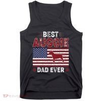 Best Auggie Dad Ever American Flag Dog Dad Tank Top thumb 0