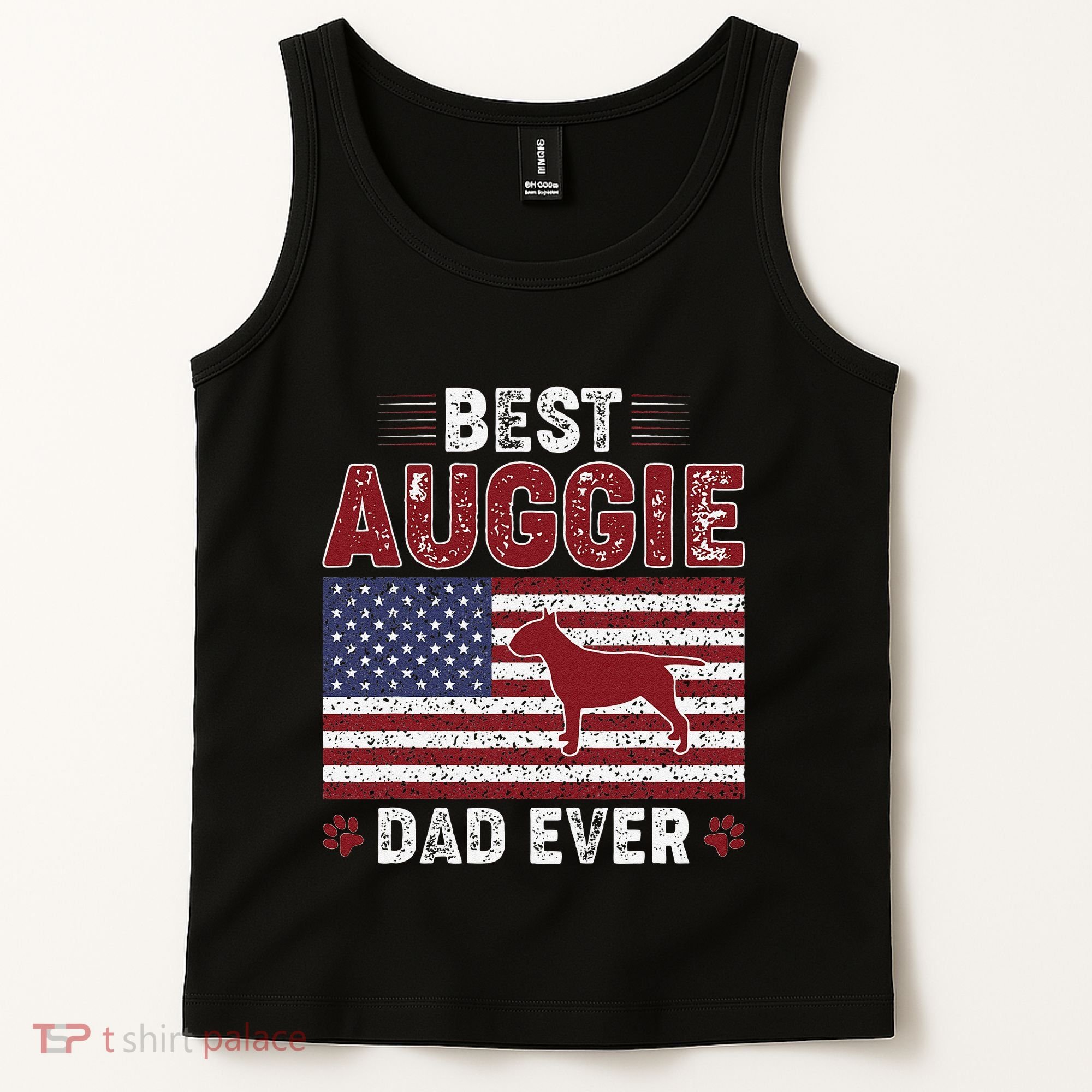 Best Auggie Dad Ever American Flag Dog Dad Tank Top