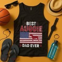 Best Auggie Dad Ever American Flag Dog Dad Tank Top thumb 4