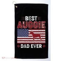 Best Auggie Dad Ever American Flag Dog Dad Golf Towel thumb 0