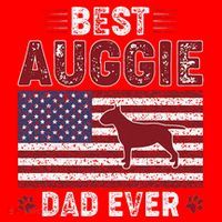 Best Auggie Dad Ever American Flag Dog Dad Santa Hat thumb 1