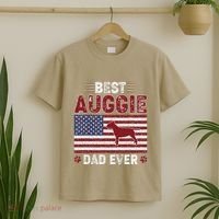Best Auggie Dad Ever American Flag Dog Dad T-Shirt thumb 2
