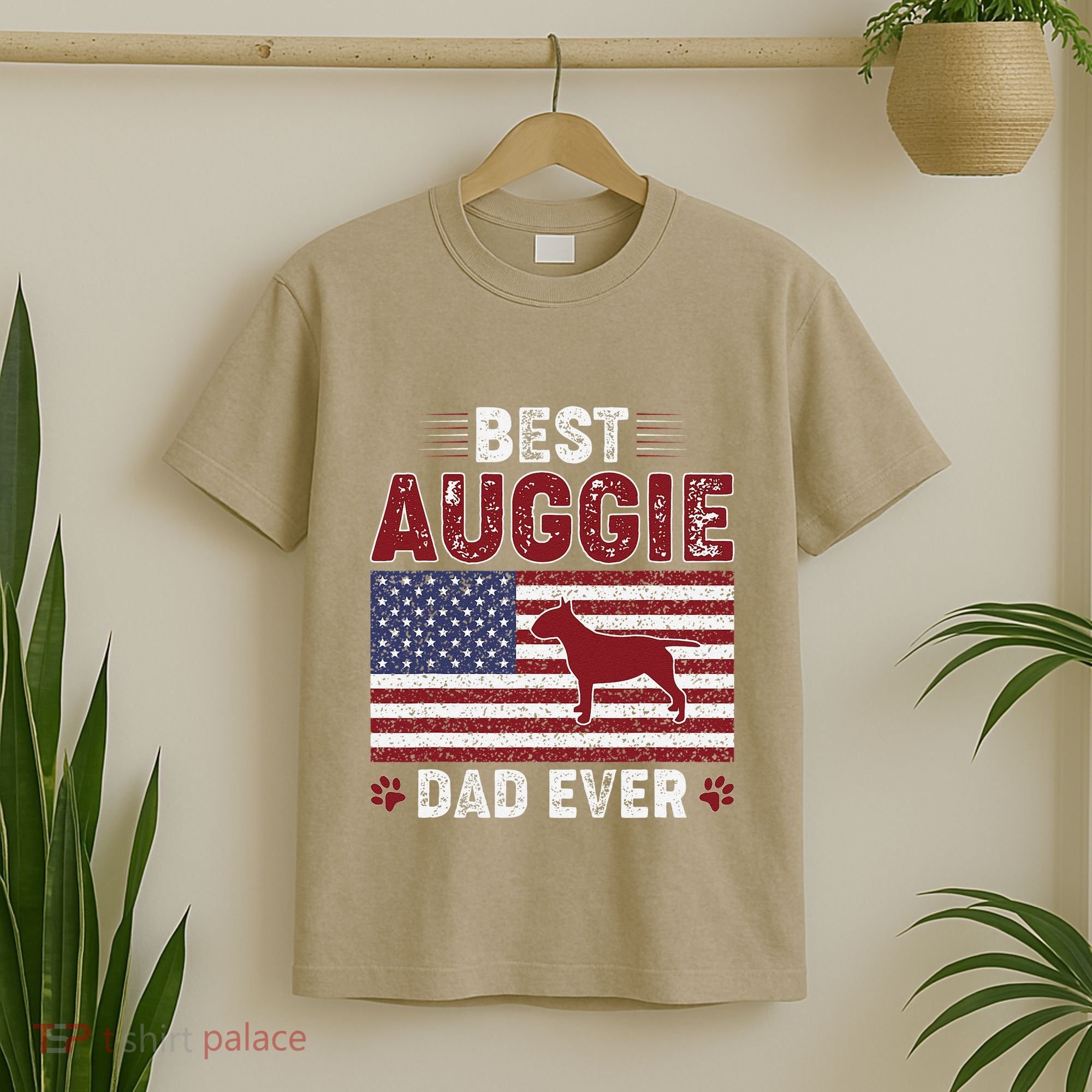 Best Auggie Dad Ever American Flag Dog Dad T-Shirt