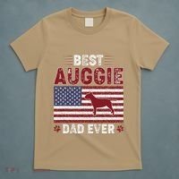 Best Auggie Dad Ever American Flag Dog Dad T-Shirt thumb 5