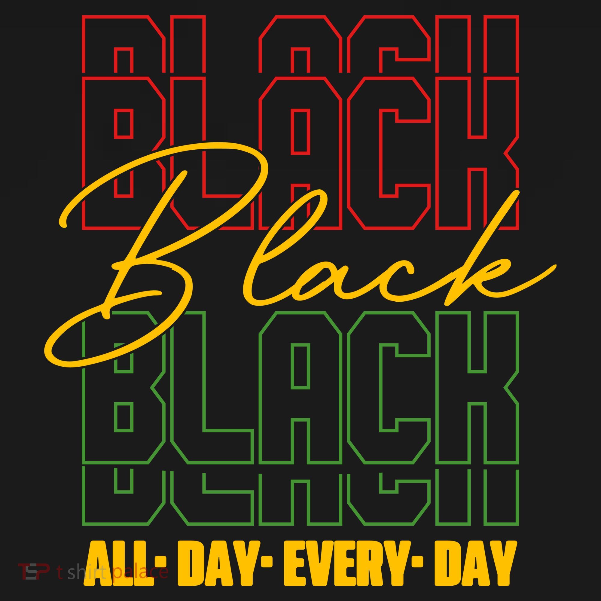 Black All Day Every Day Celebrating Black History USA-Made Doggie Bandana