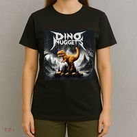 Black Aesthetic Dino Nuggets Death Metal Music Chicken Nugs T-Shirt thumb 4