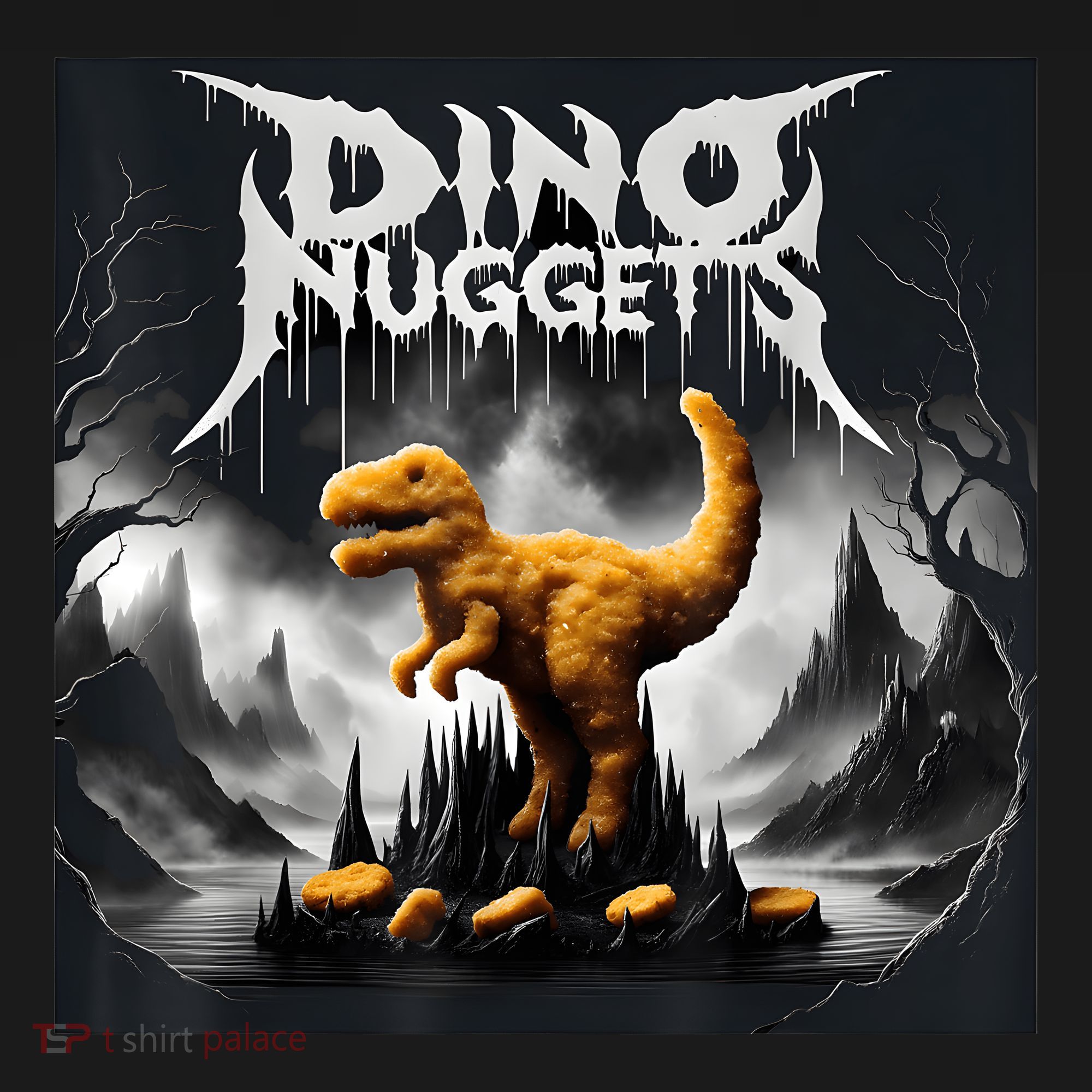 Black Aesthetic Dino Nuggets Death Metal Music Chicken Nugs Women's Hoodie