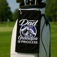 Being A Dad Is An Honor Being A Grandpa Is Priceless Golf Towel thumb 2