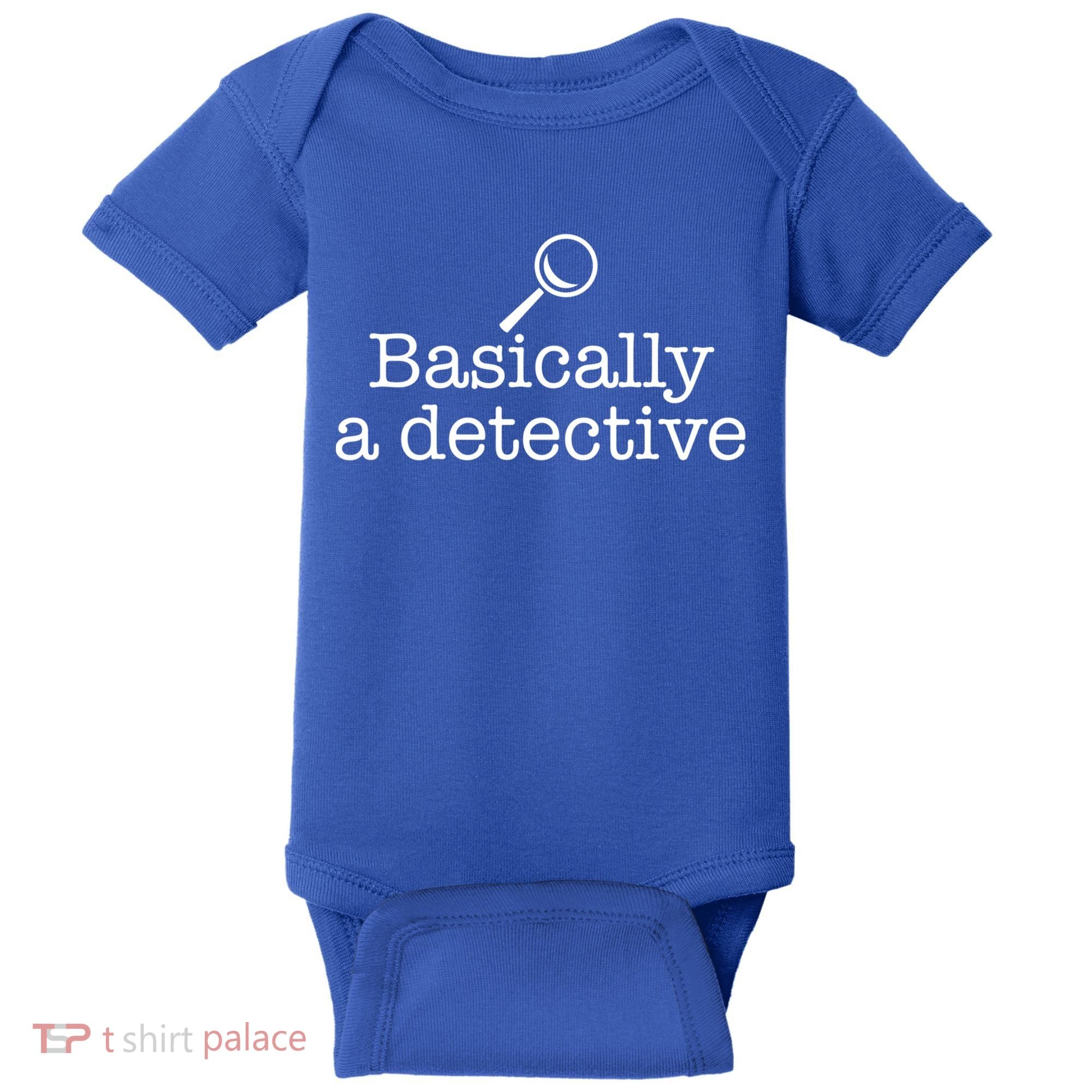 Basically A Detective True Crime Fan Funny Mystery Meme Gift Baby Bodysuit