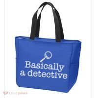 Basically A Detective True Crime Fan Funny Mystery Meme Gift Tote Bag thumb 3