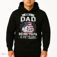 Being A Dad Is An Honor Being A Papa Is Priceless Funny Gift Hoodie thumb 2
