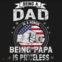 Being A Dad Is An Honor Being A Papa Is Priceless Funny Gift Ornament thumb 1