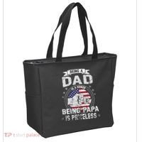 Being A Dad Is An Honor Being A Papa Is Priceless Funny Gift Tote Bag thumb 2