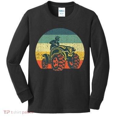 Best Atv Design 4 Wheeler Atv Quad Racing Kids Long Sleeve Shirt