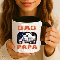 Being A Dad Is An Honor Being A Papa Is Priceless Gift Coffee Mug thumb 3