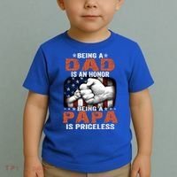 Being A Dad Is An Honor Being A Papa Is Priceless Gift Toddler T-Shirt thumb 2