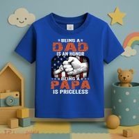 Being A Dad Is An Honor Being A Papa Is Priceless Gift Toddler T-Shirt thumb 3